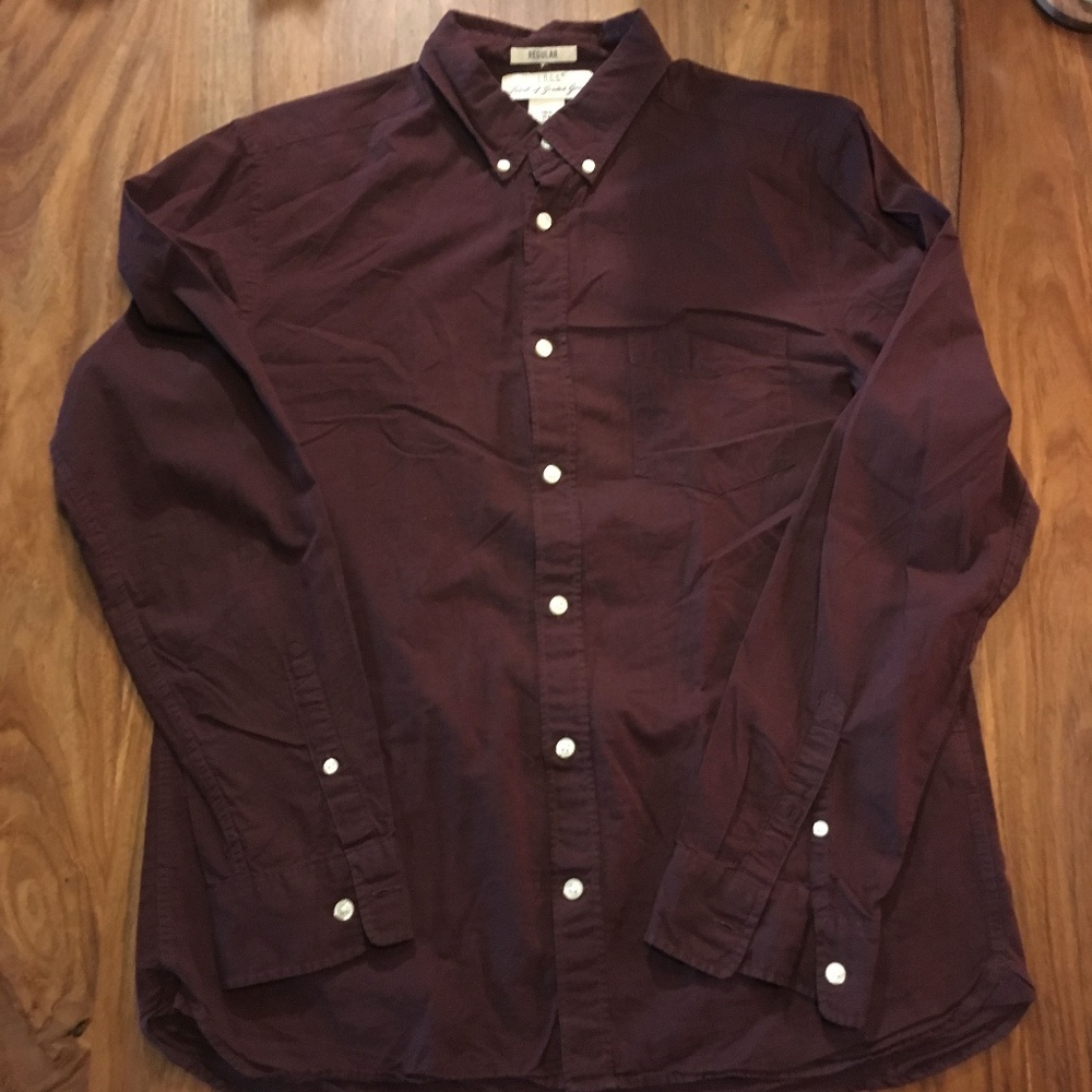 H&M LOGG Burgundy Oxford Shirt